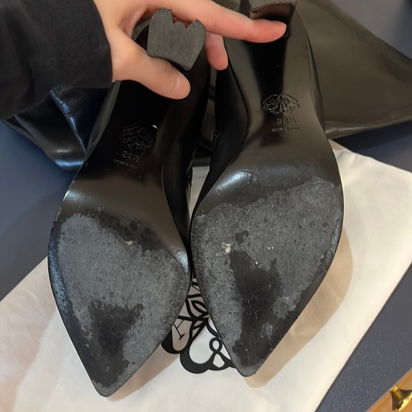 Alexander McQueen over the knee black 105mm leather boot Size EU 38.5 US 8 $1950 - Picture 9 of 12
